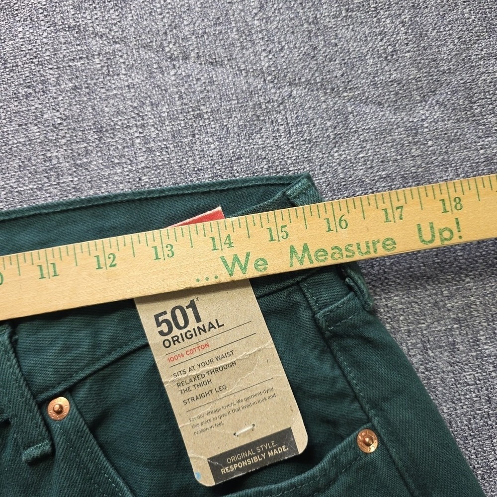Levis 501 Original Fit Jeans Green 31x32 Straight Leg Button Fly Mens NWT - Picture 6 of 13